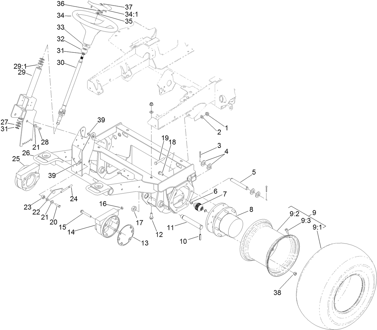 Front Frame and Steering Assembly