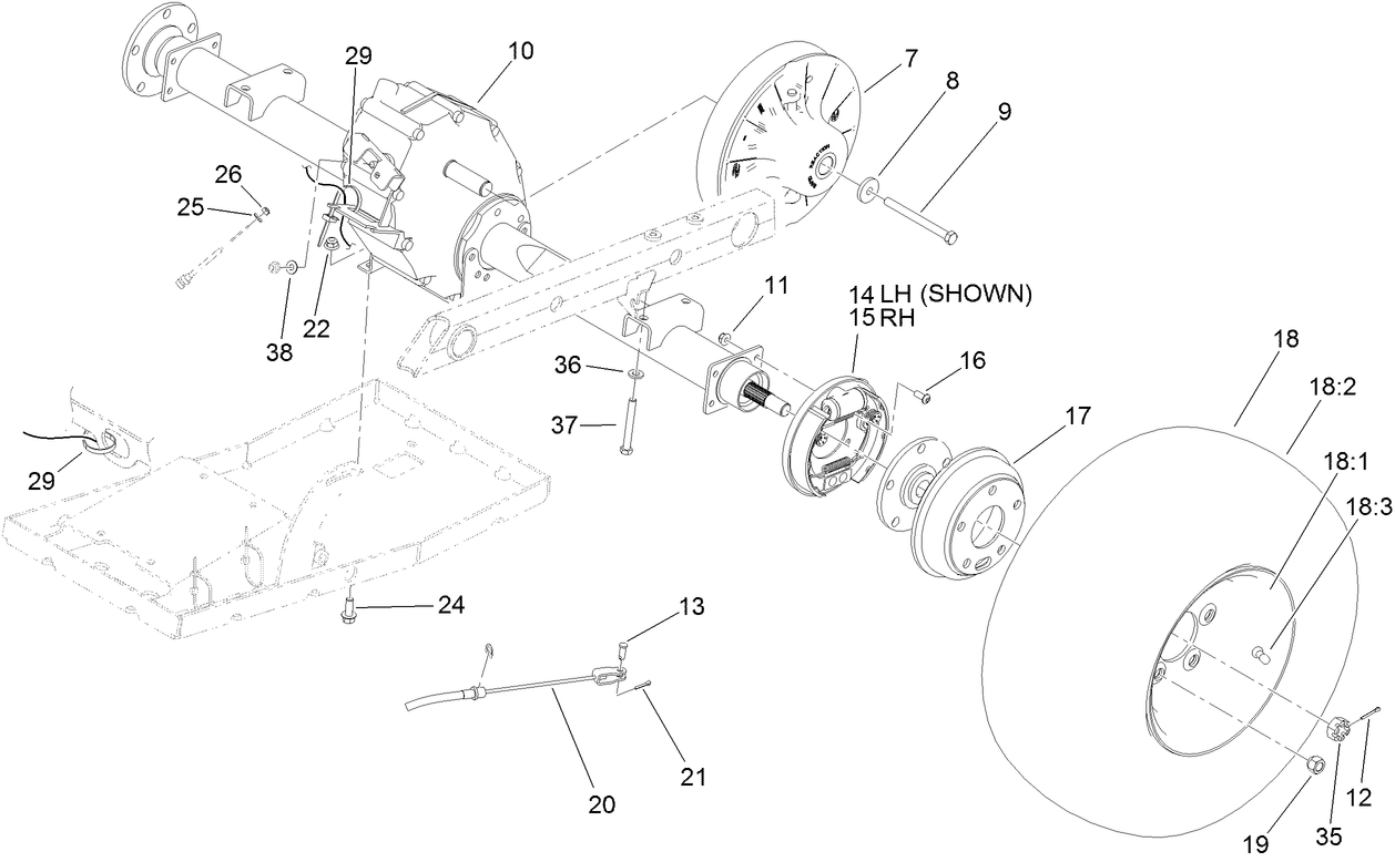 Rear Tire and Transaxle Assembly