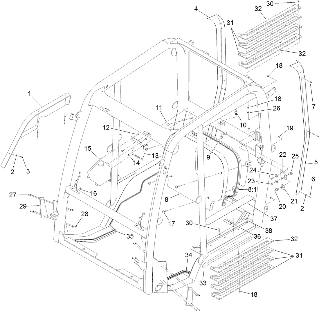 Panel and Washer-Fluid Tank Assembly