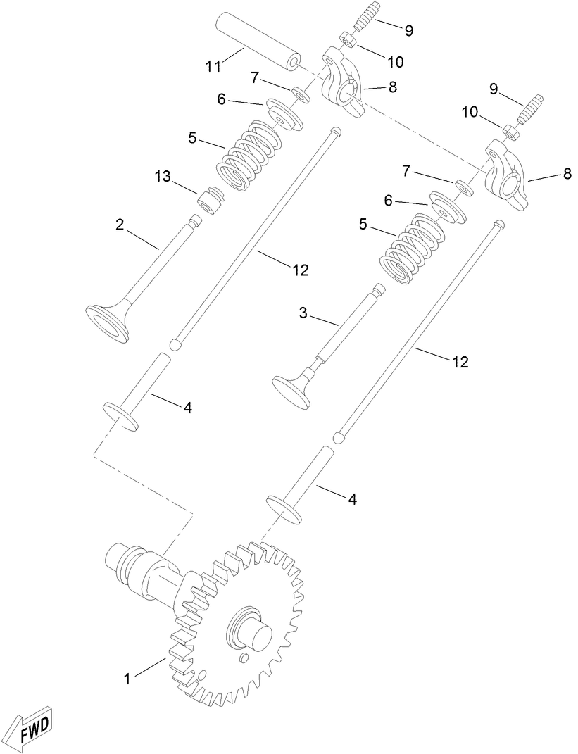 Camshaft and Valve Assembly