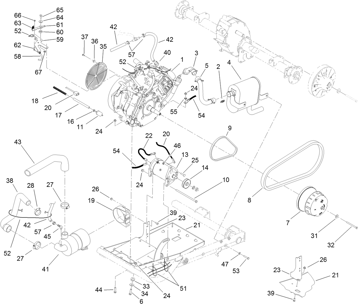 Engine and Clutch Assembly