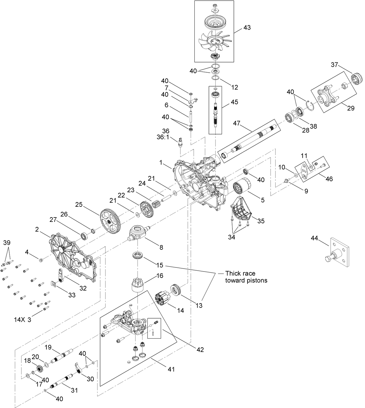 Right Hand Hydro Transaxle Assembly No. 119-3361