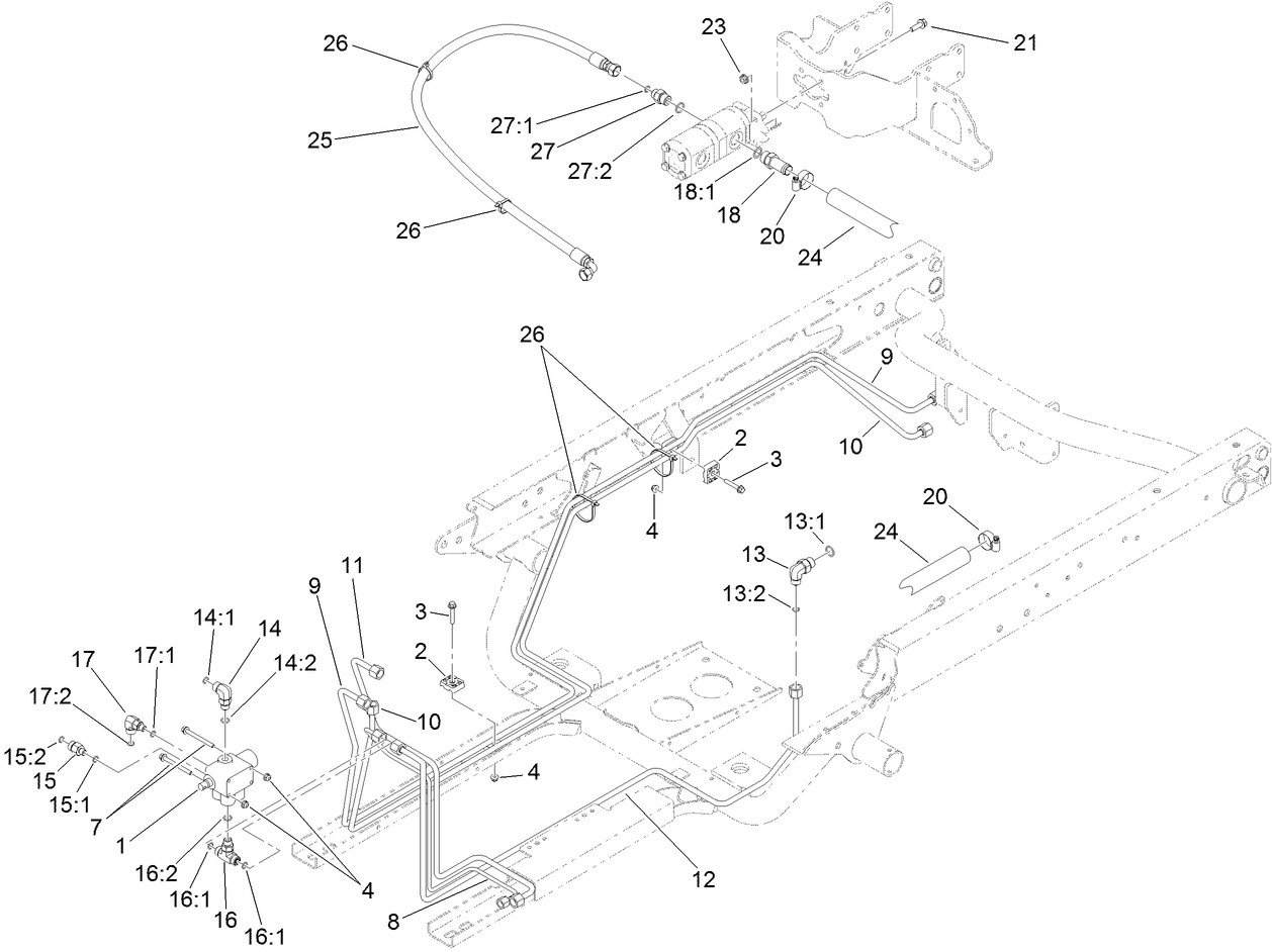 Main Hydraulic Pump and Lift Valve Assembly