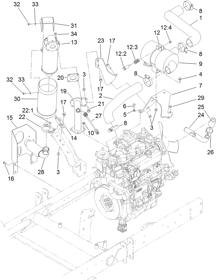 Air Cleaner and Exhaust Assembly