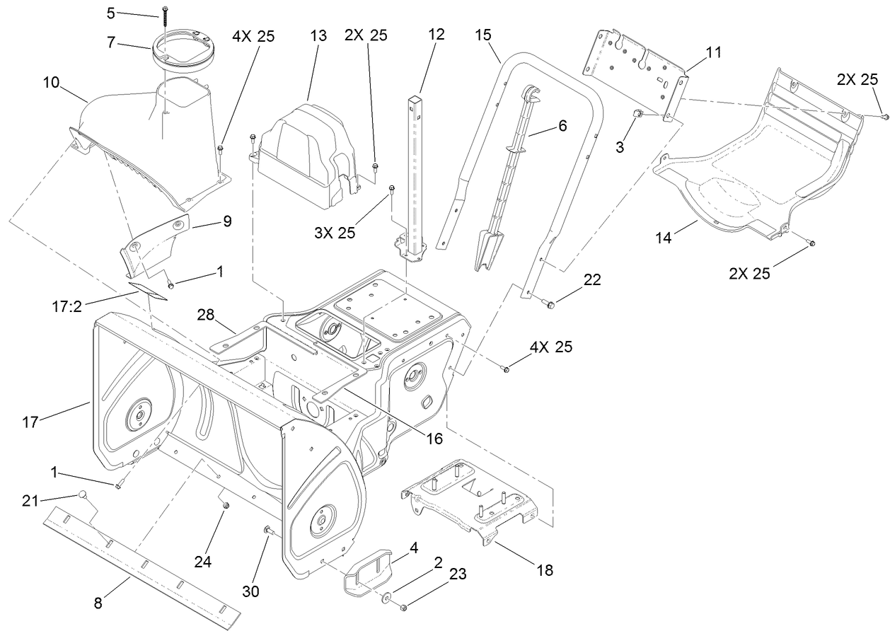 Frame, Housing and Bypass Assembly