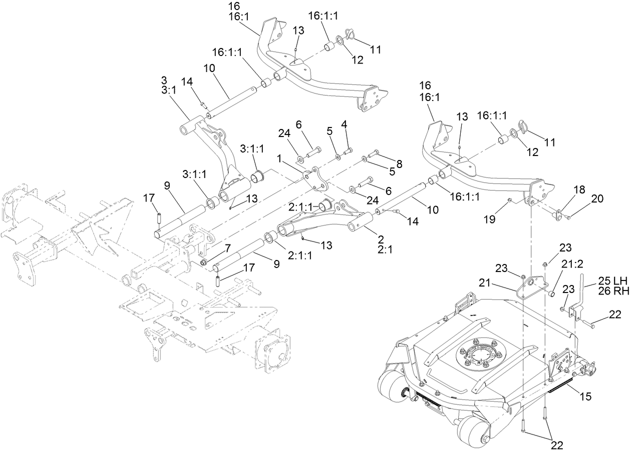 No. 2 and 3 Deck and Lift Arm Assembly