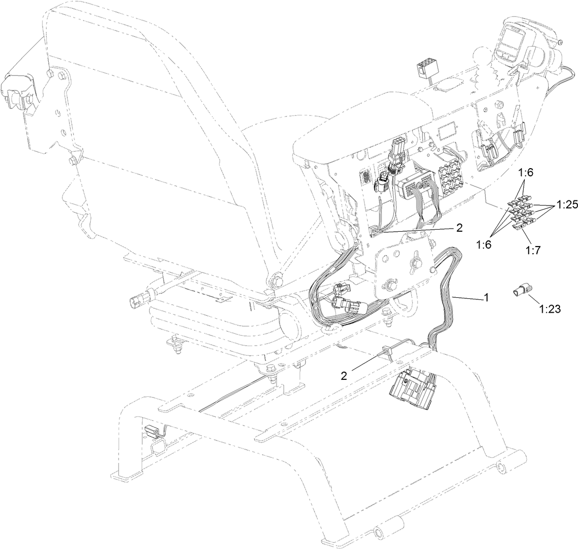 Seat and Control Arm Wiring Harness Assembly