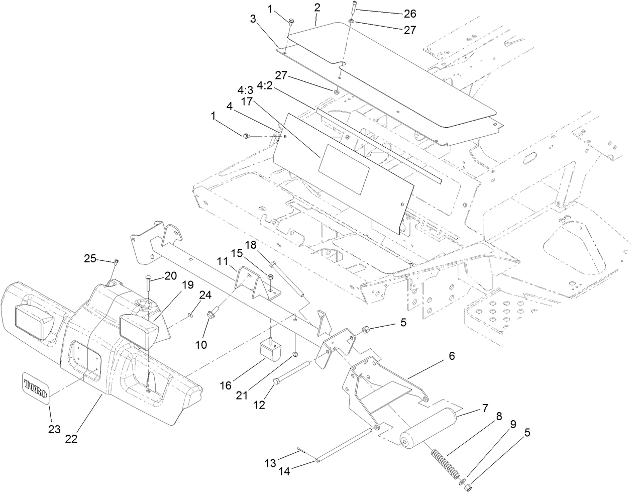 Front Shroud and Work Light Assembly