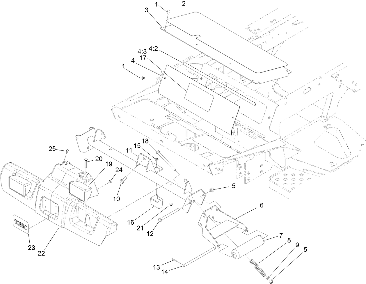Front Shroud and Work Light Assembly