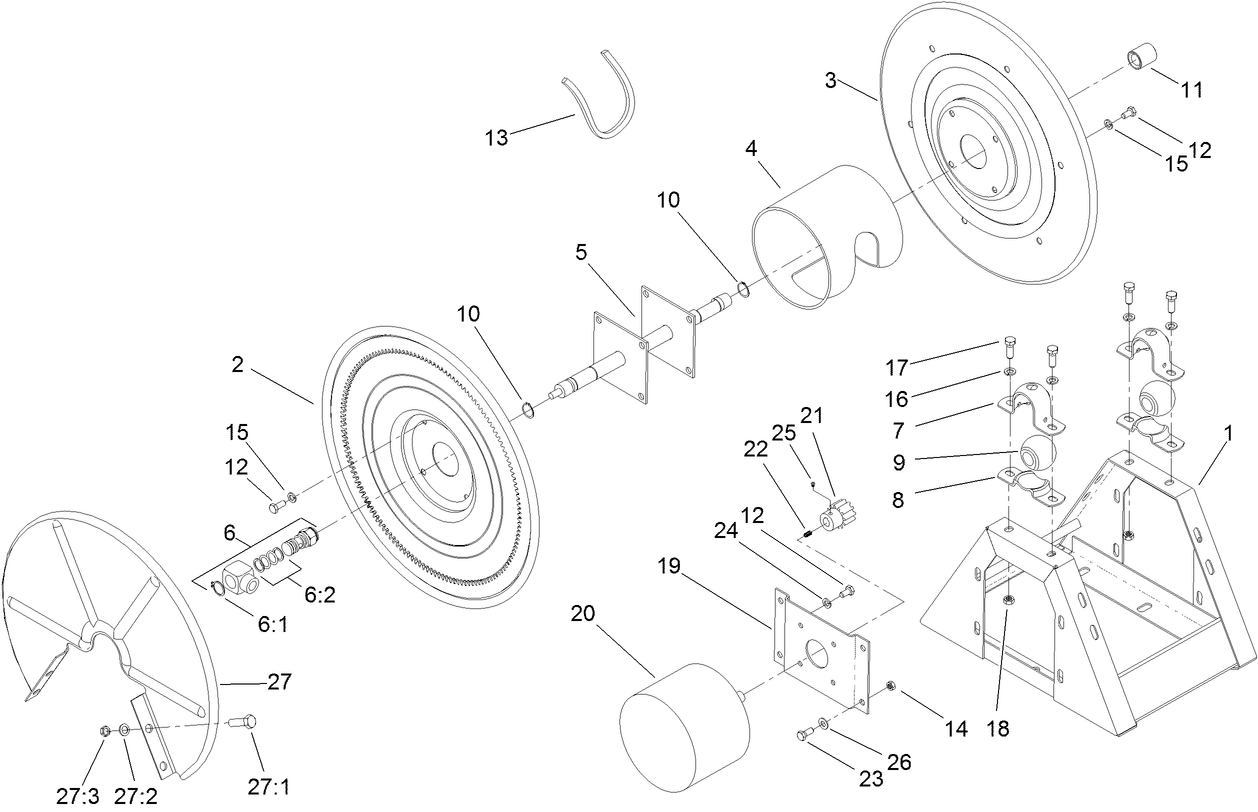 Hose Reel Frame Assembly No. 127-3910