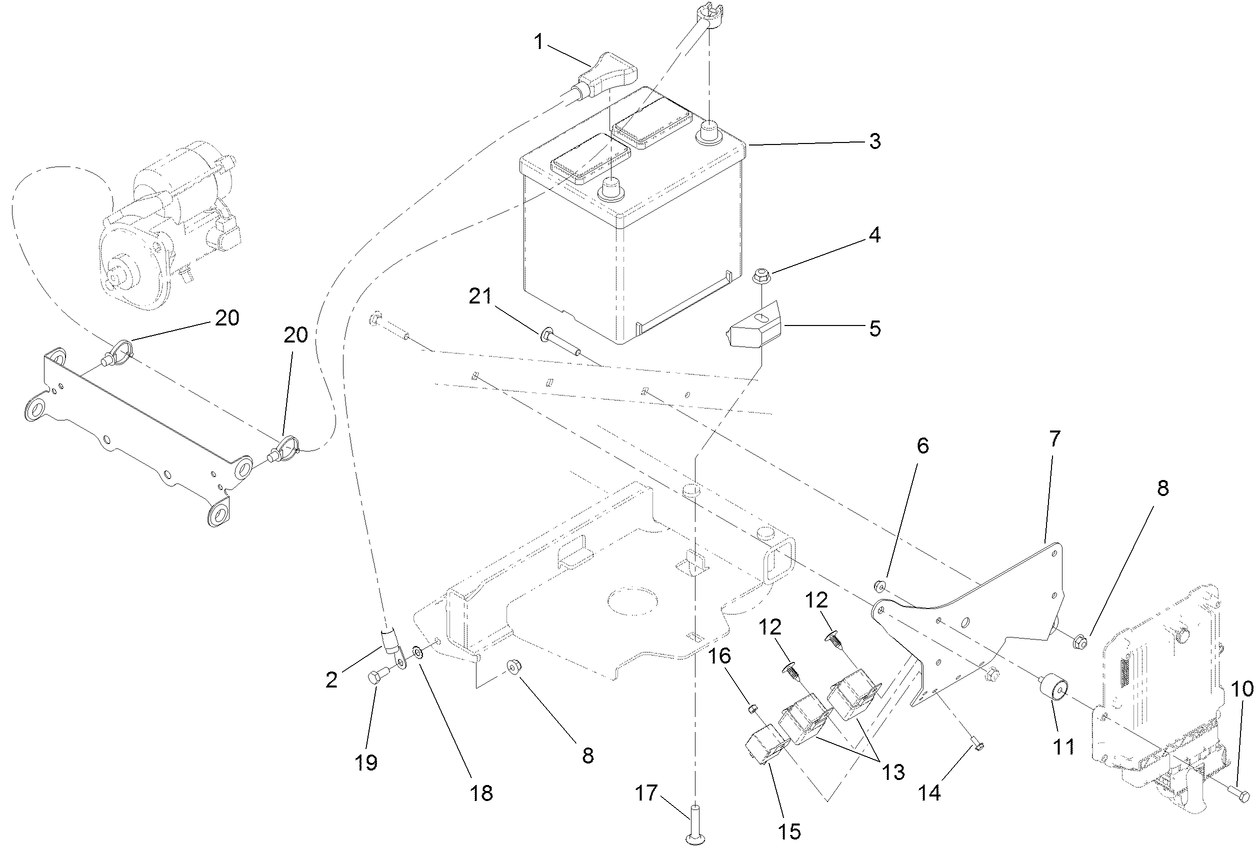Battery and Relay Assembly