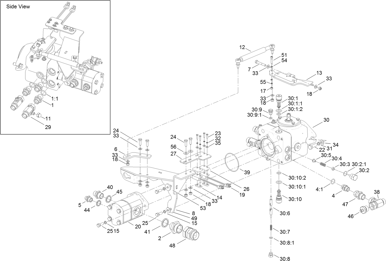 Transmission and Tandem Pump Assembly