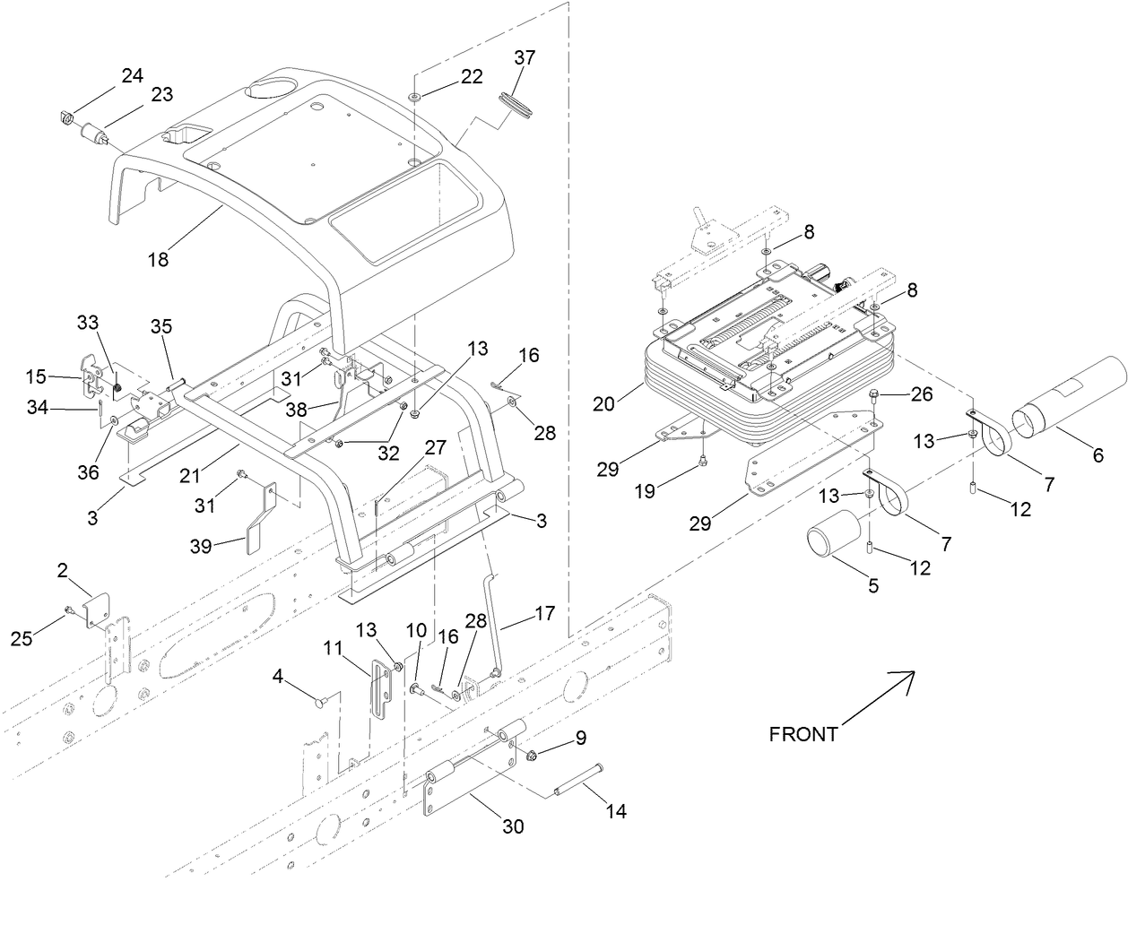 Seat Base and Suspension Assembly