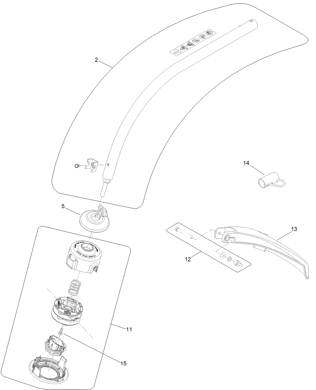 Trimmer Head, Straight Shaft and Guard Assembly