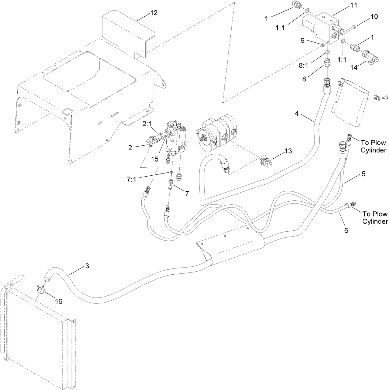3 Way Plow and Hose Assembly