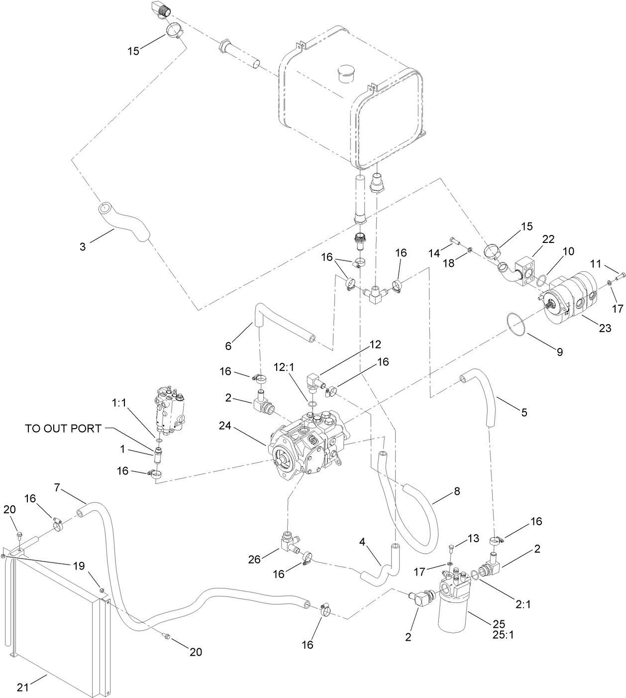Variable Pump and Hose Assembly