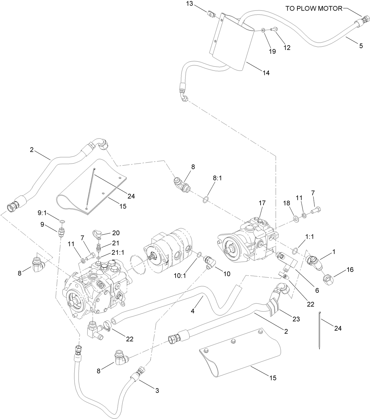 Hydraulic Motor and Hose Assembly