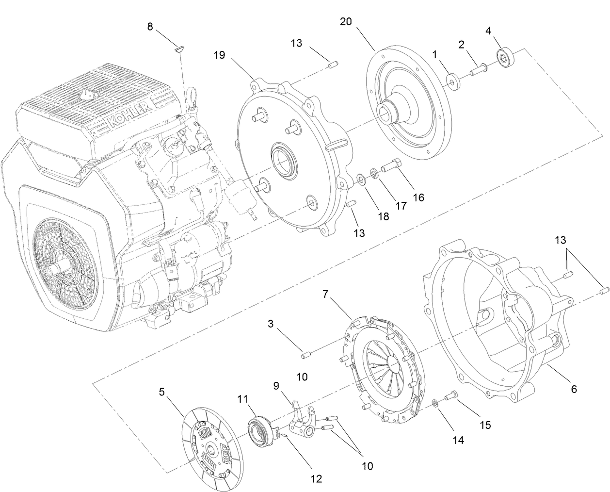 Clutch and Bell Housing Assembly