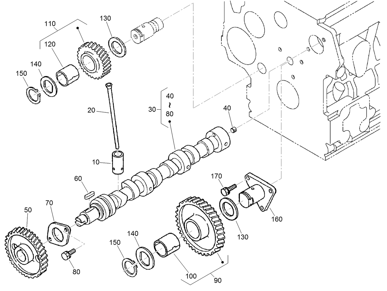 Camshaft and Idle Gear Shaft Assembly