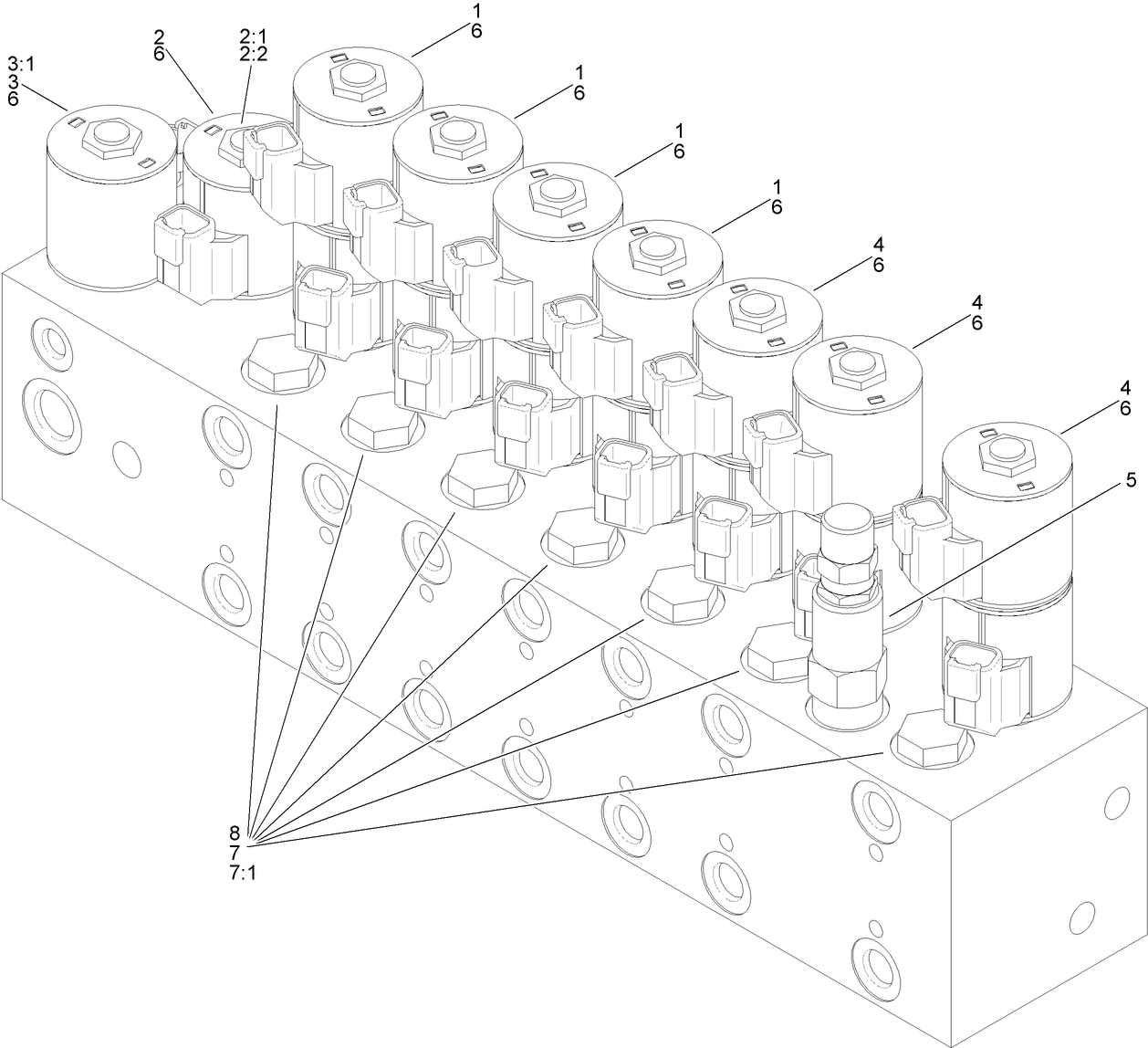 9 Section Hydraulic Valve Assembly No. AU111494