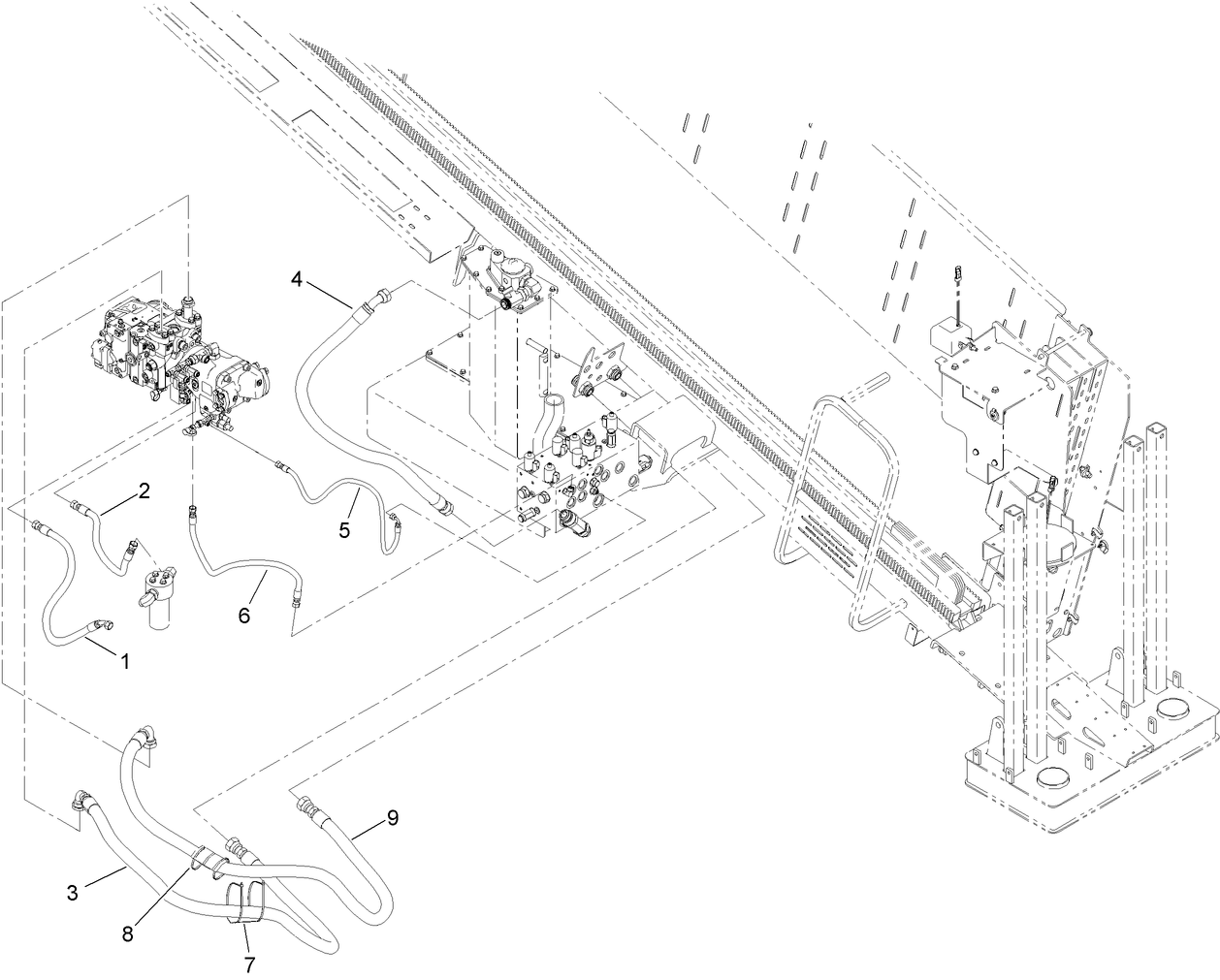 Main Frame Hydraulic Hose Assembly No. 3