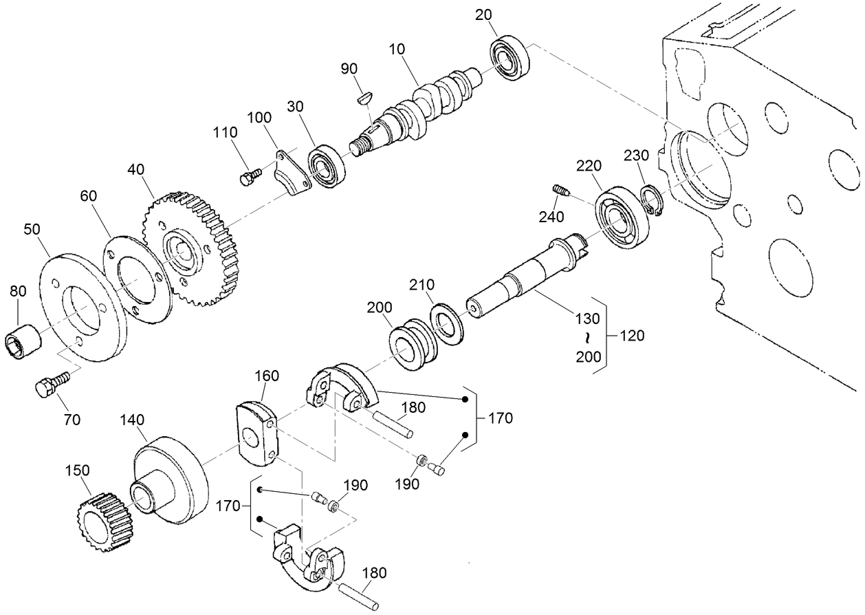 Fuel Camshaft and Governor Shaft Assembly