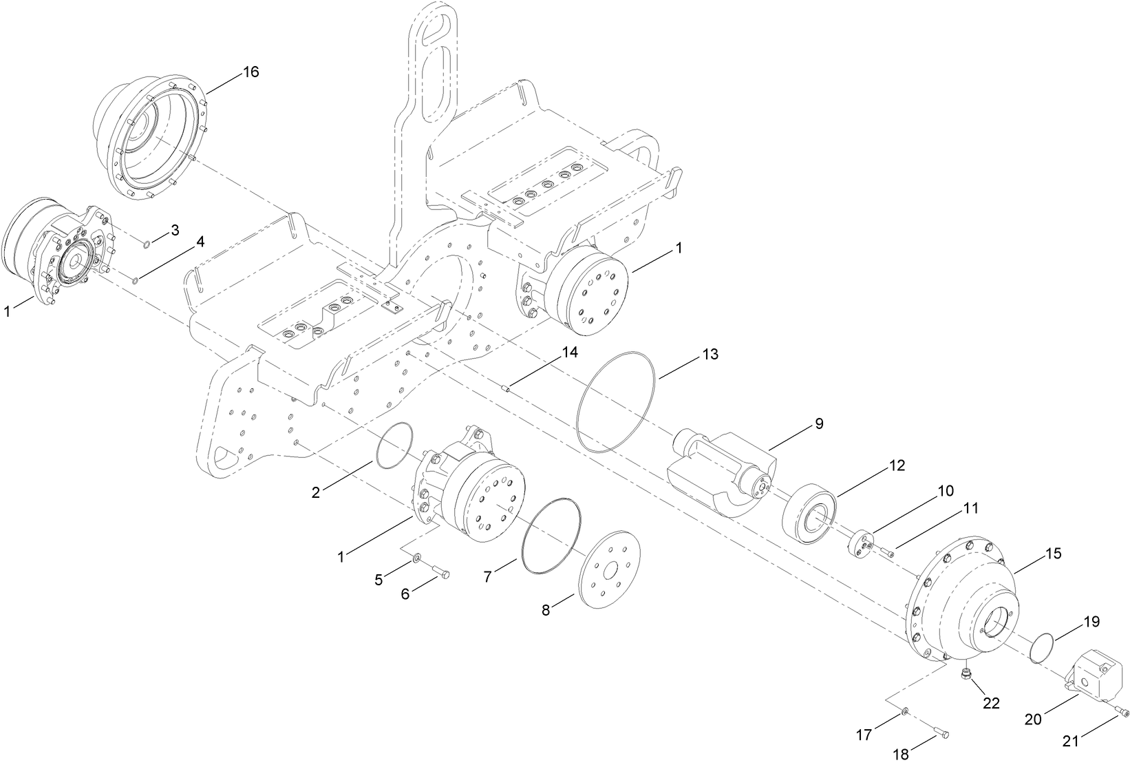 Wheel Motor and Counter Balance Weight Assembly