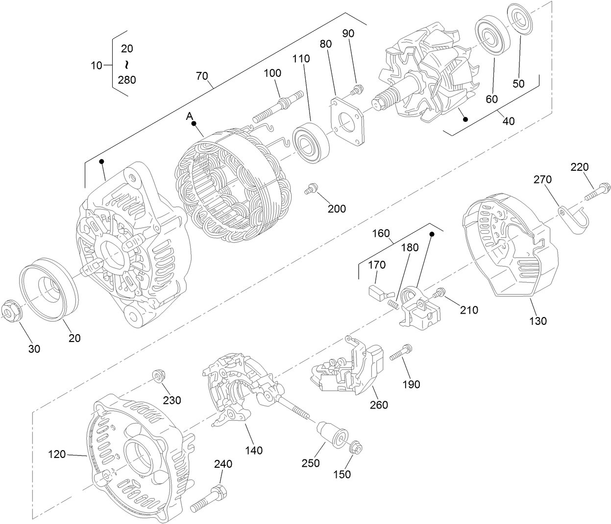 Alternator Components Assembly