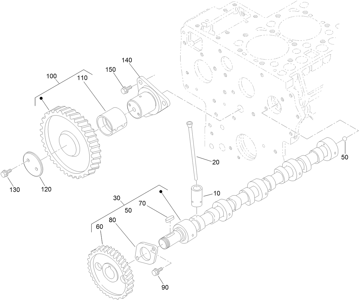 Camshaft and Idle Gear Shaft Assembly