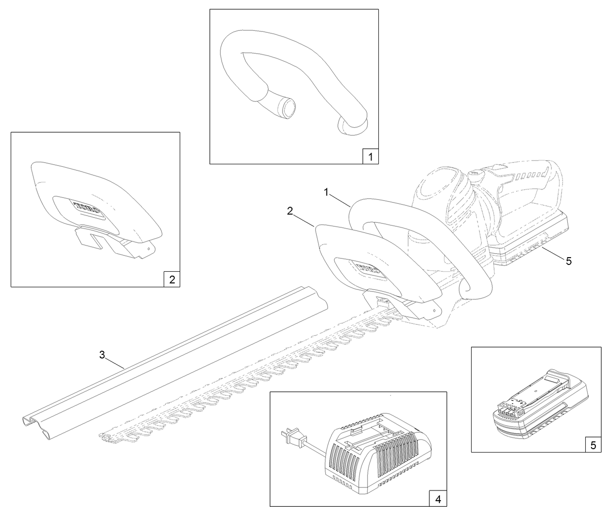 24in Cordless Hedge Trimmer Assembly
