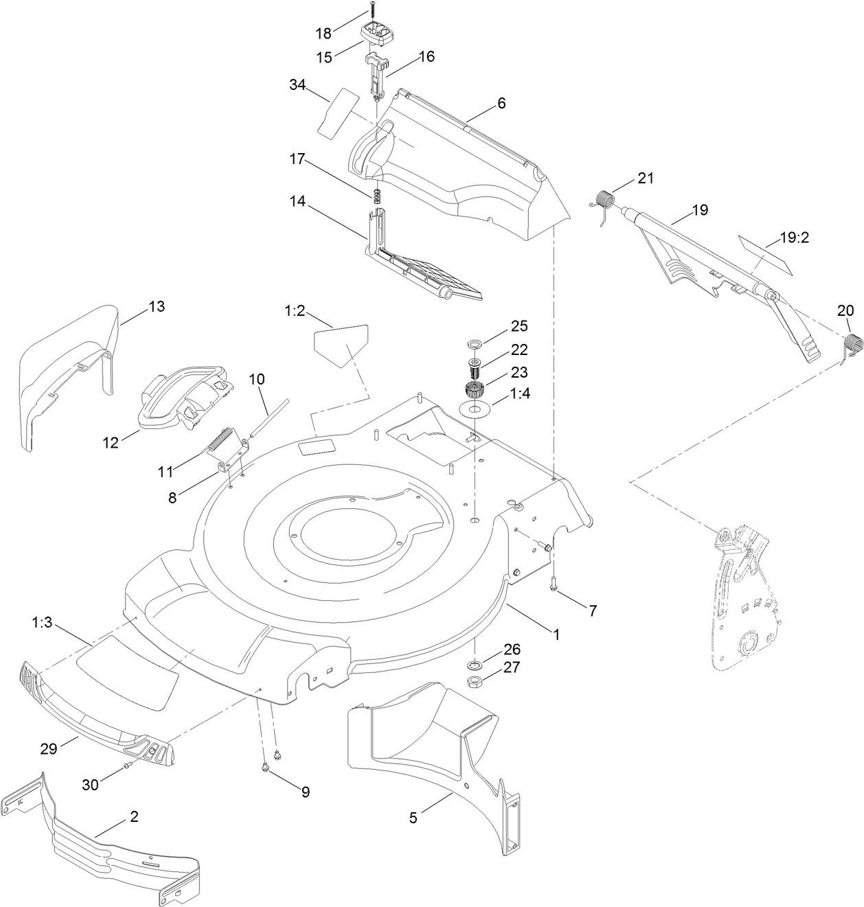 Deck, Side Chute and Rear Door Assembly