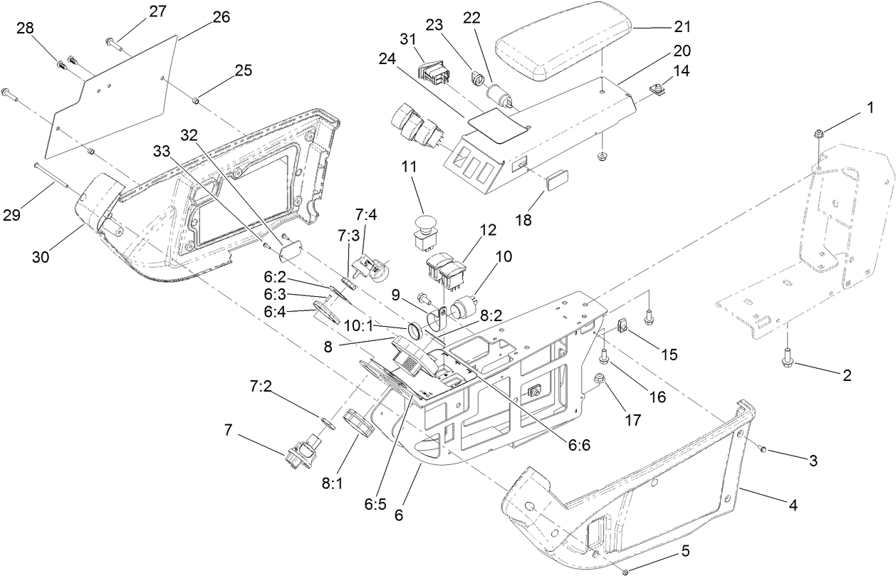 Armrest Control Panel Assembly