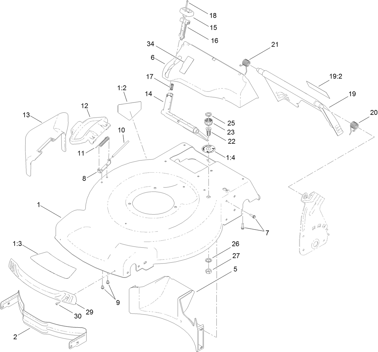 Deck, Side Chute and Rear Door Assembly