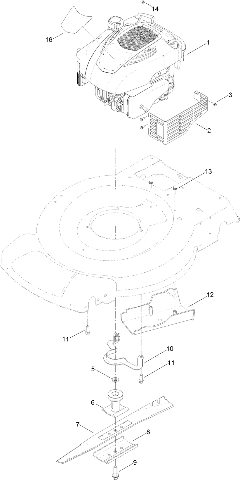 Engine and Blade Assembly