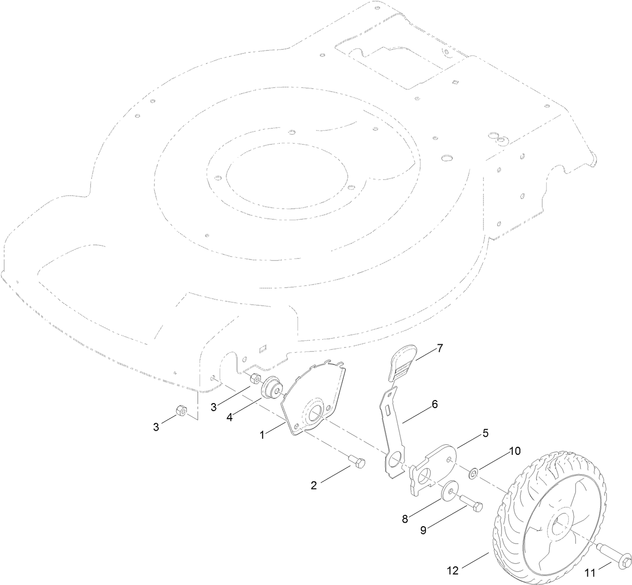 Front Wheel and Height-of-Cut Assembly