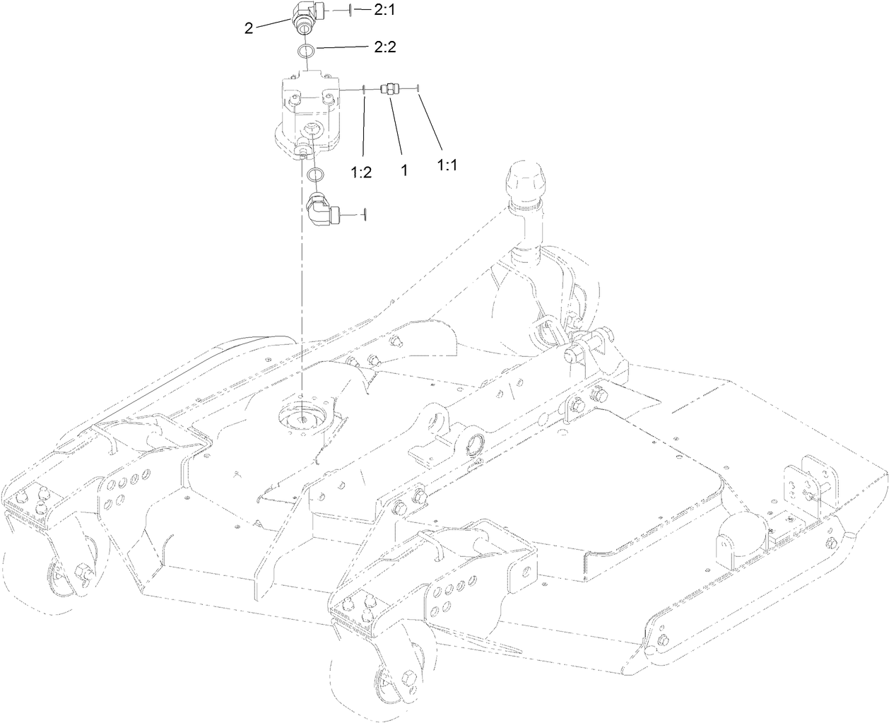 Right Deck Hydraulic Fitting Assembly