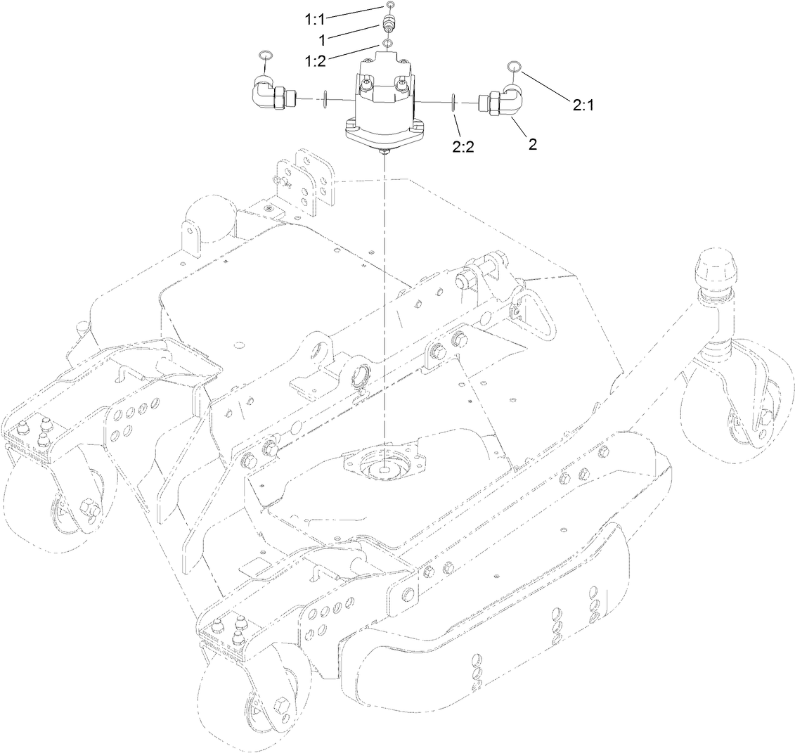 Left Deck Hydraulic Fitting Assembly