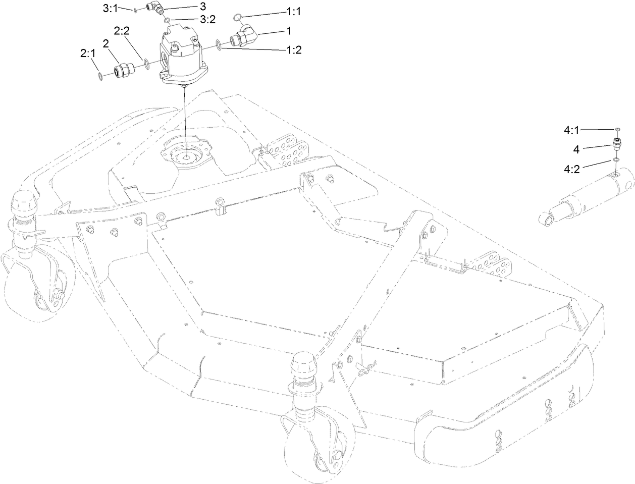 Front Deck Hydraulic Fitting Assembly