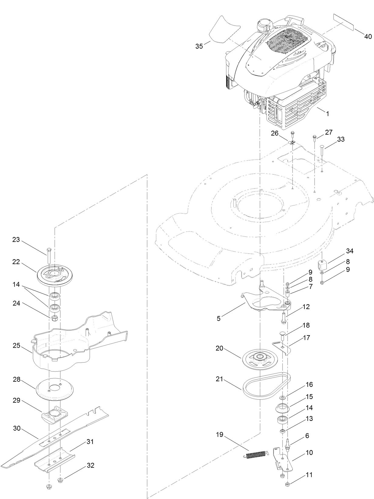 Engine and Blade Assembly