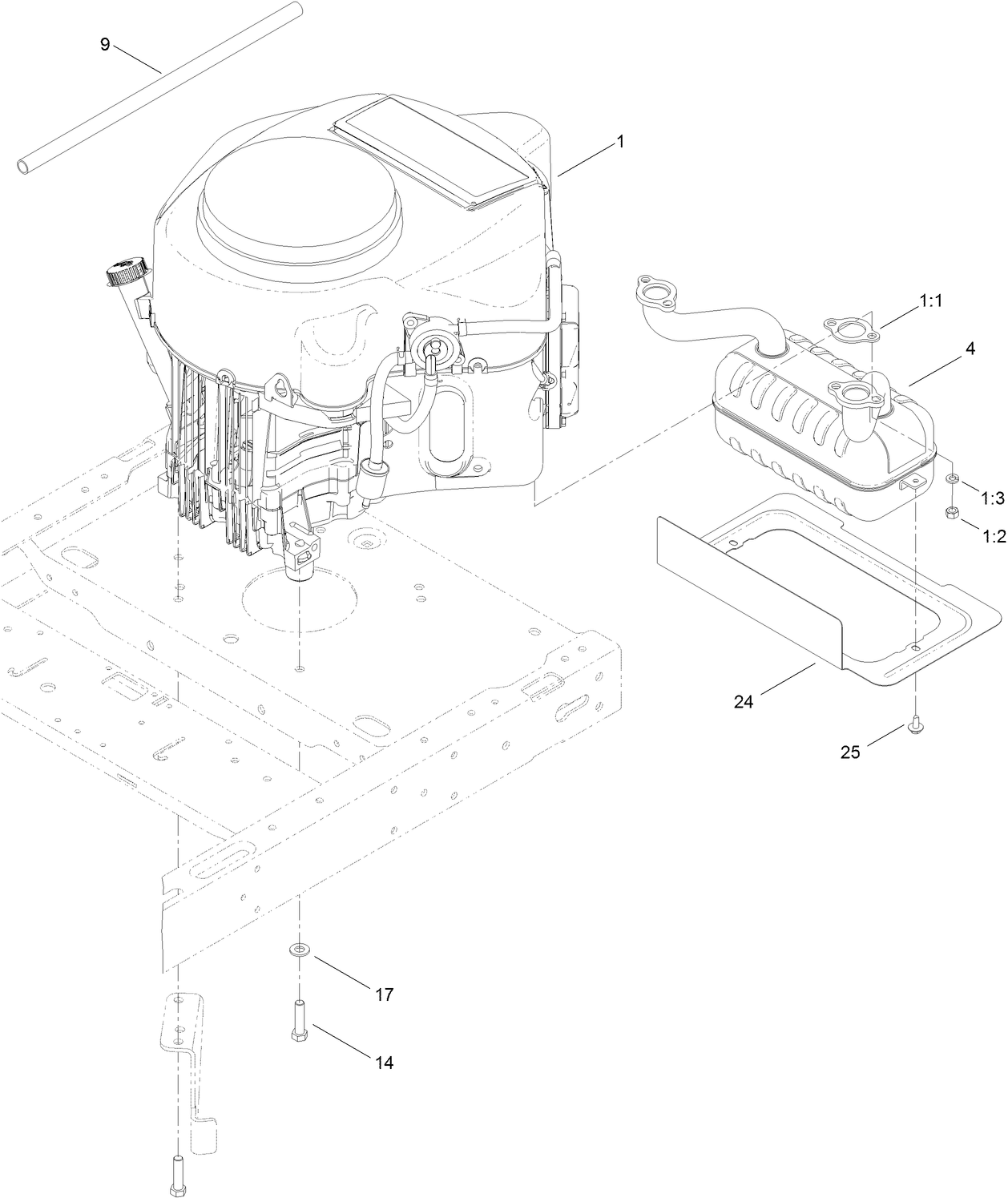Engine and Exhaust Assembly