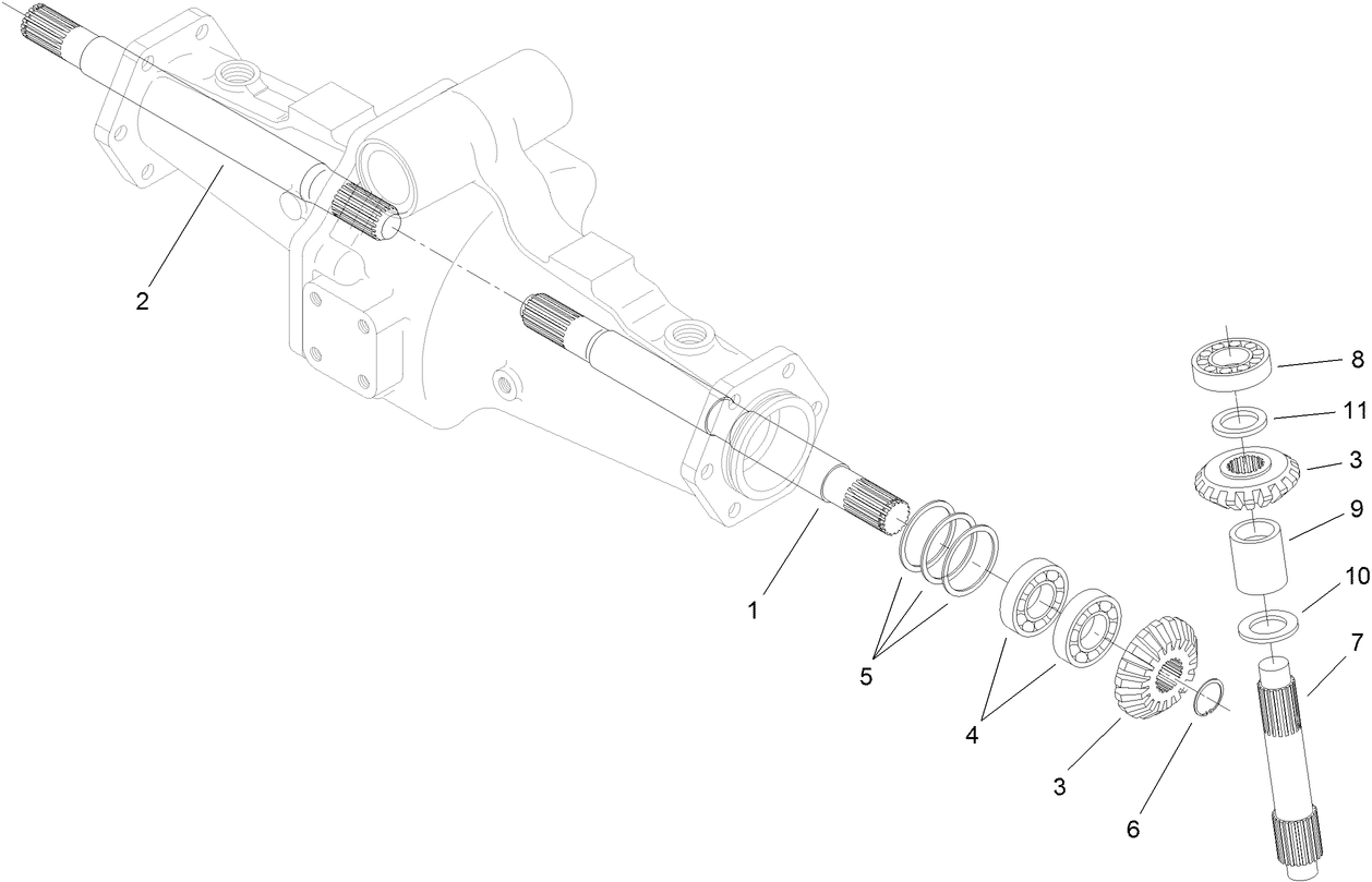 Bevel Gear Shaft Assembly  Rear Axle Assembly No. 106-1120