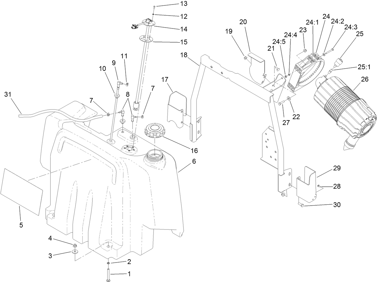 Fuel Tank and Air Cleaner Assembly