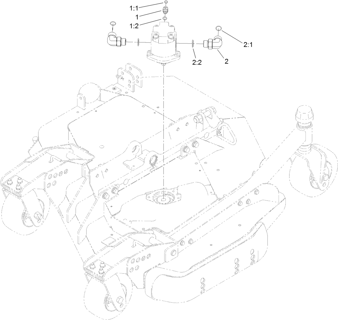 Left Deck Hydraulic Fitting Assembly