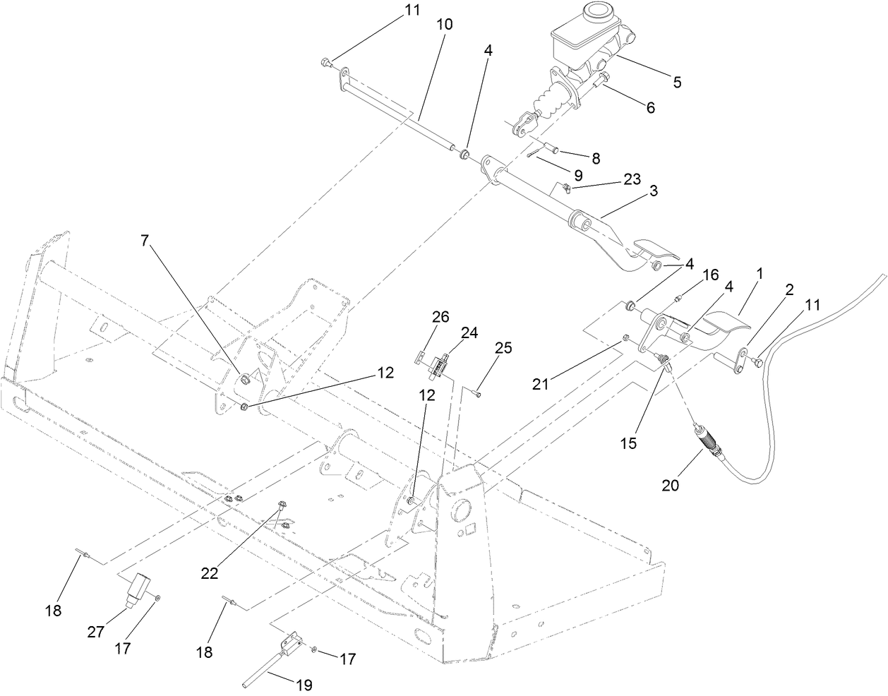 Brake and Clutch Pedal Assembly