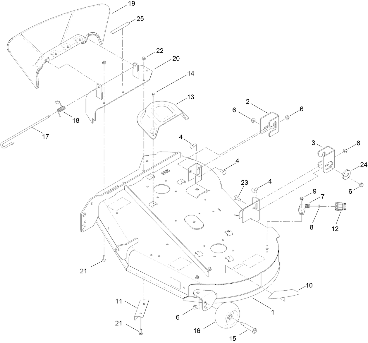 42 Inch Deck and Deflector Assembly