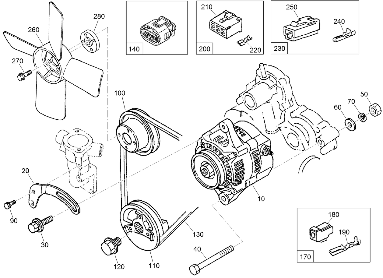 Alternator and Pulley Assembly