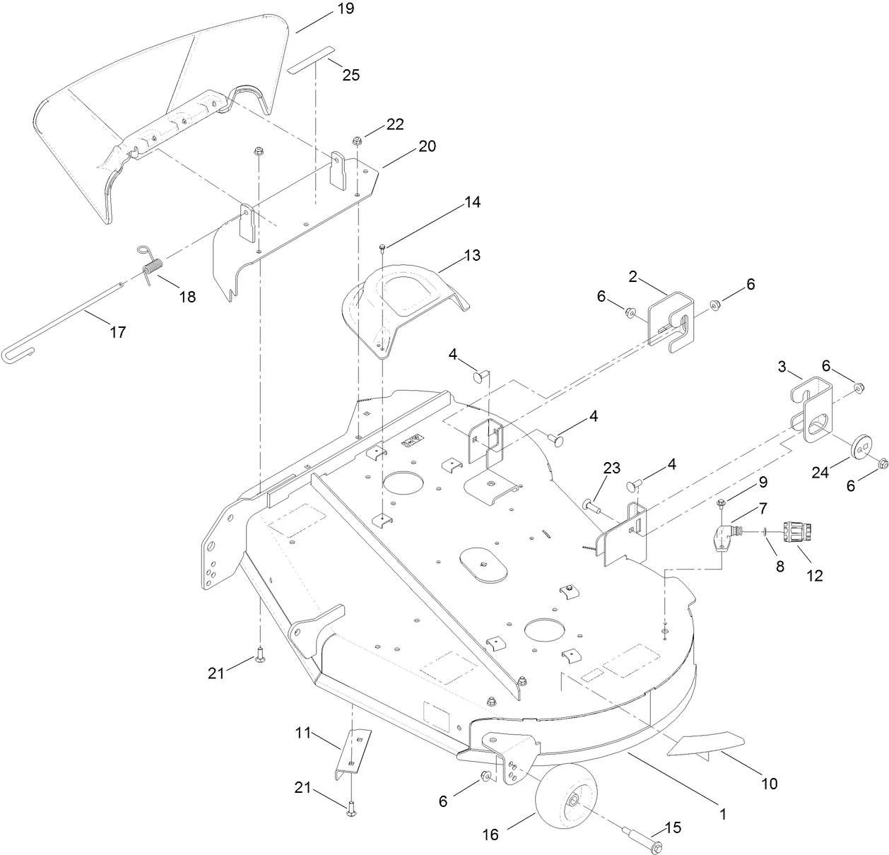 42 Inch Deck and Deflector Assembly