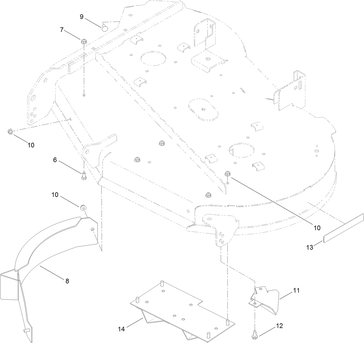 42 Inch Deck Baffle Assembly