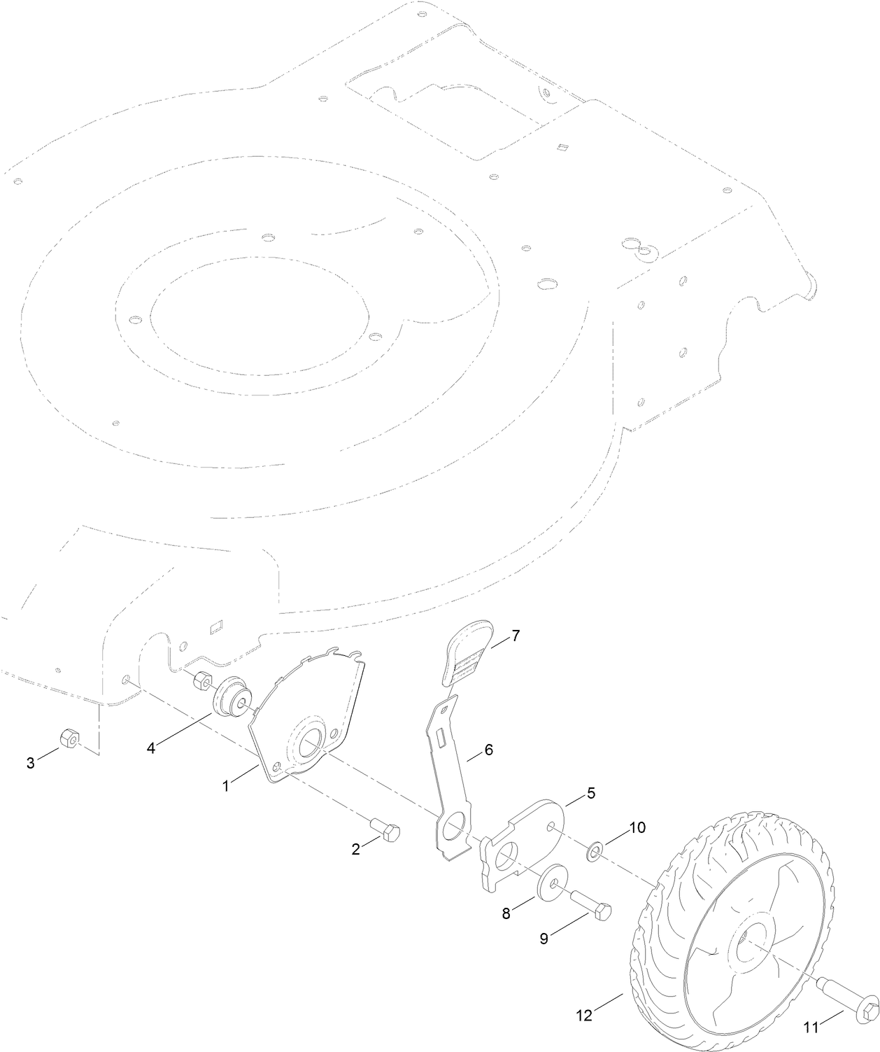 Front Wheel and Height-of-Cut Assembly