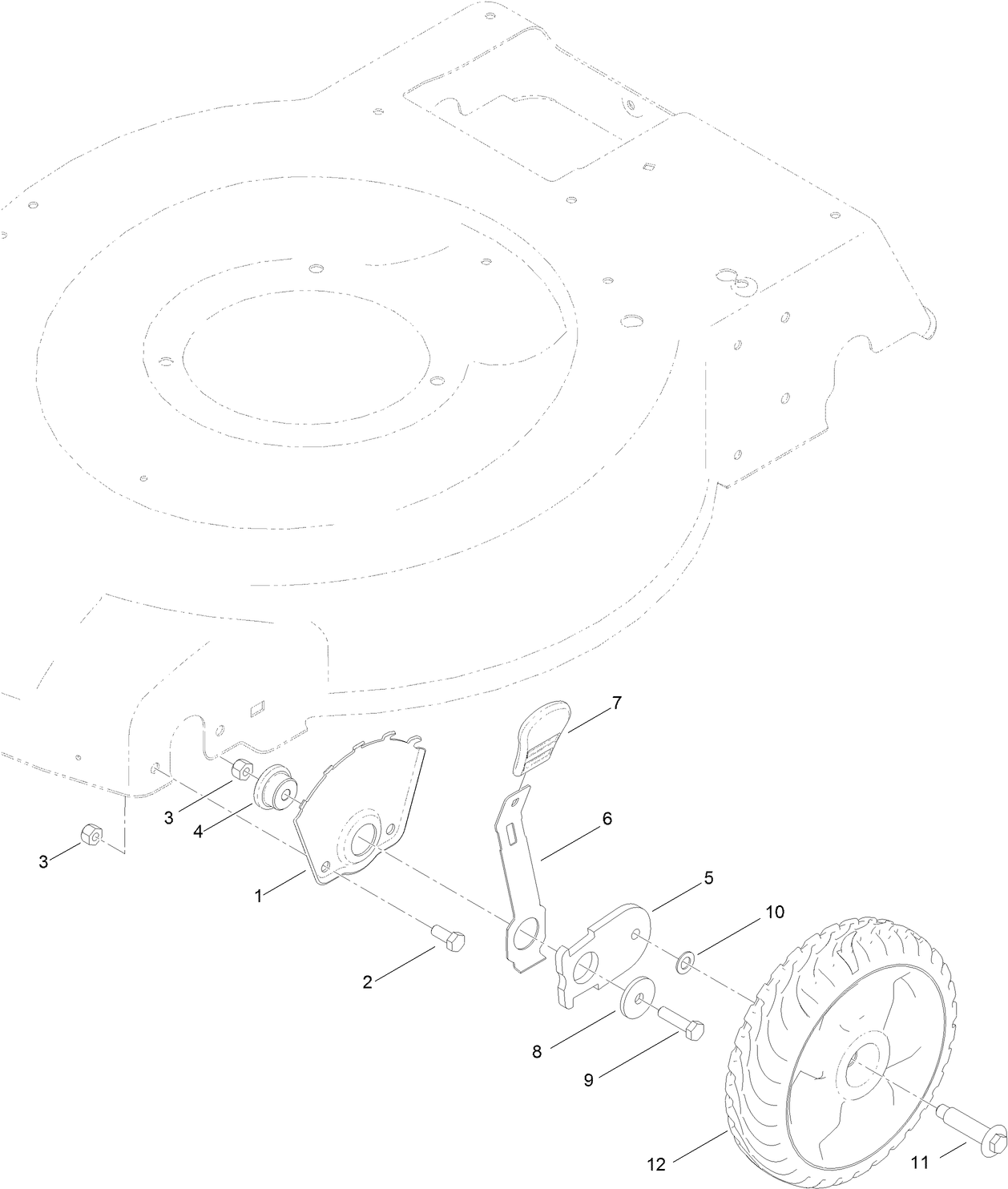 Front Wheel and Height-of-Cut Assembly